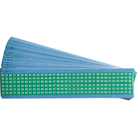 Kabelkennzeichnungskarten - fortlaufende Zahlen auf farbigem Hintergrund