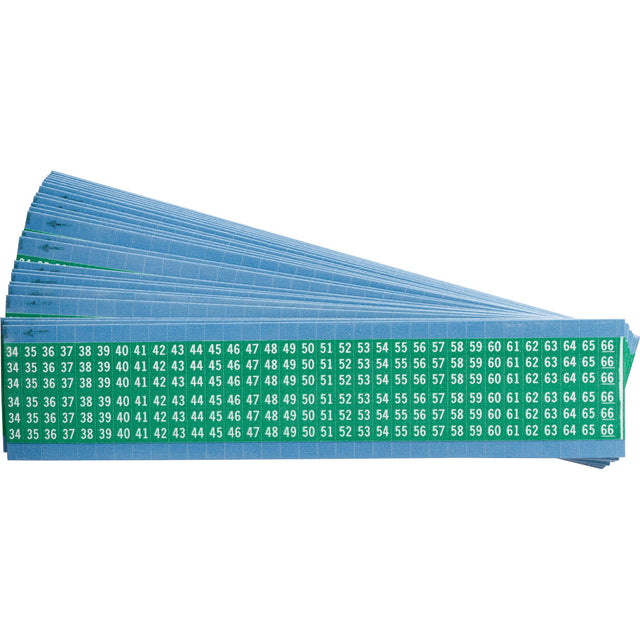 Kabelkennzeichnungskarten - fortlaufende Zahlen auf farbigem Hintergrund