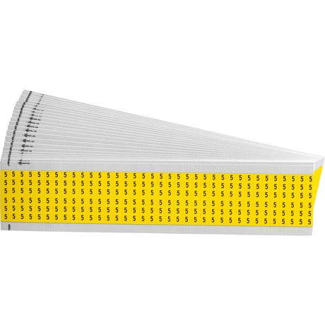 Kabelkennzeichnungskarten - einzelne Zahlen auf farbigem Hintergrund