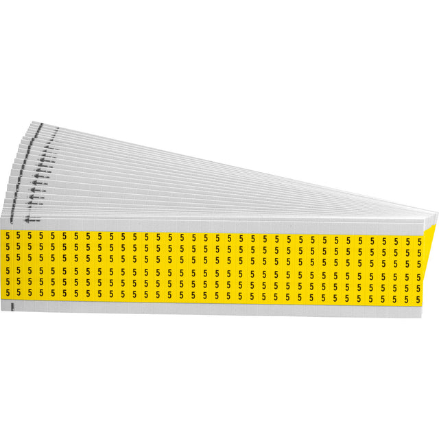 Kabelkennzeichnungskarten - einzelne Zahlen auf farbigem Hintergrund