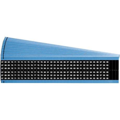 Kabelkennzeichnungskarten - fortlaufende Zahlen auf farbigem Hintergrund