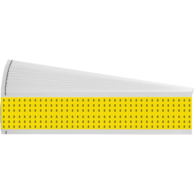 Kabelkennzeichnungskarten - einzelne Zahlen auf farbigem Hintergrund