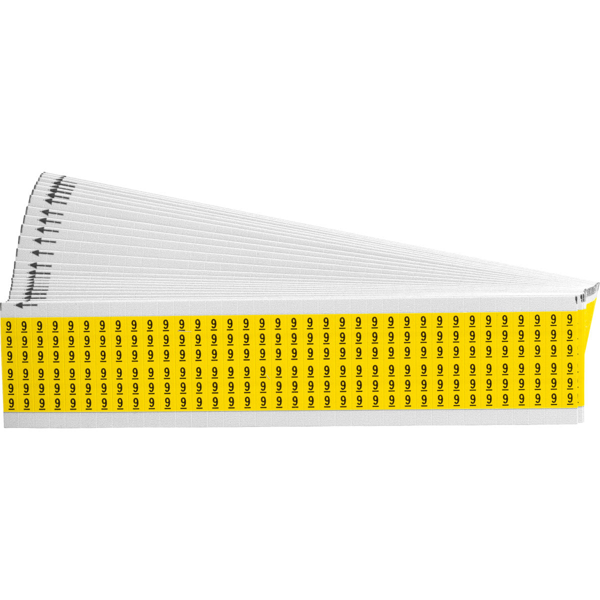 Kabelkennzeichnungskarten - einzelne Zahlen auf farbigem Hintergrund