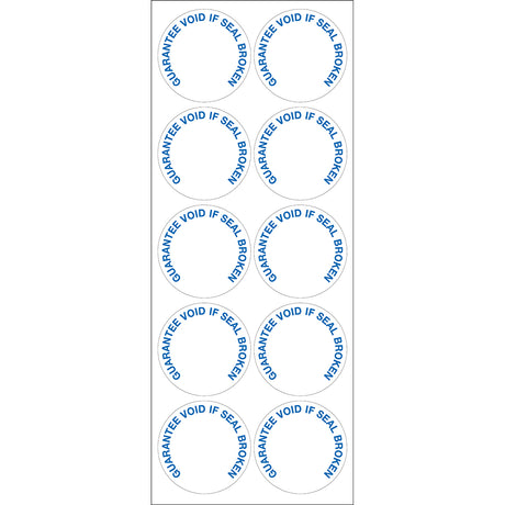 Siegel-Etiket : GUARANTEE VOID IF SEAL IS BROKEN