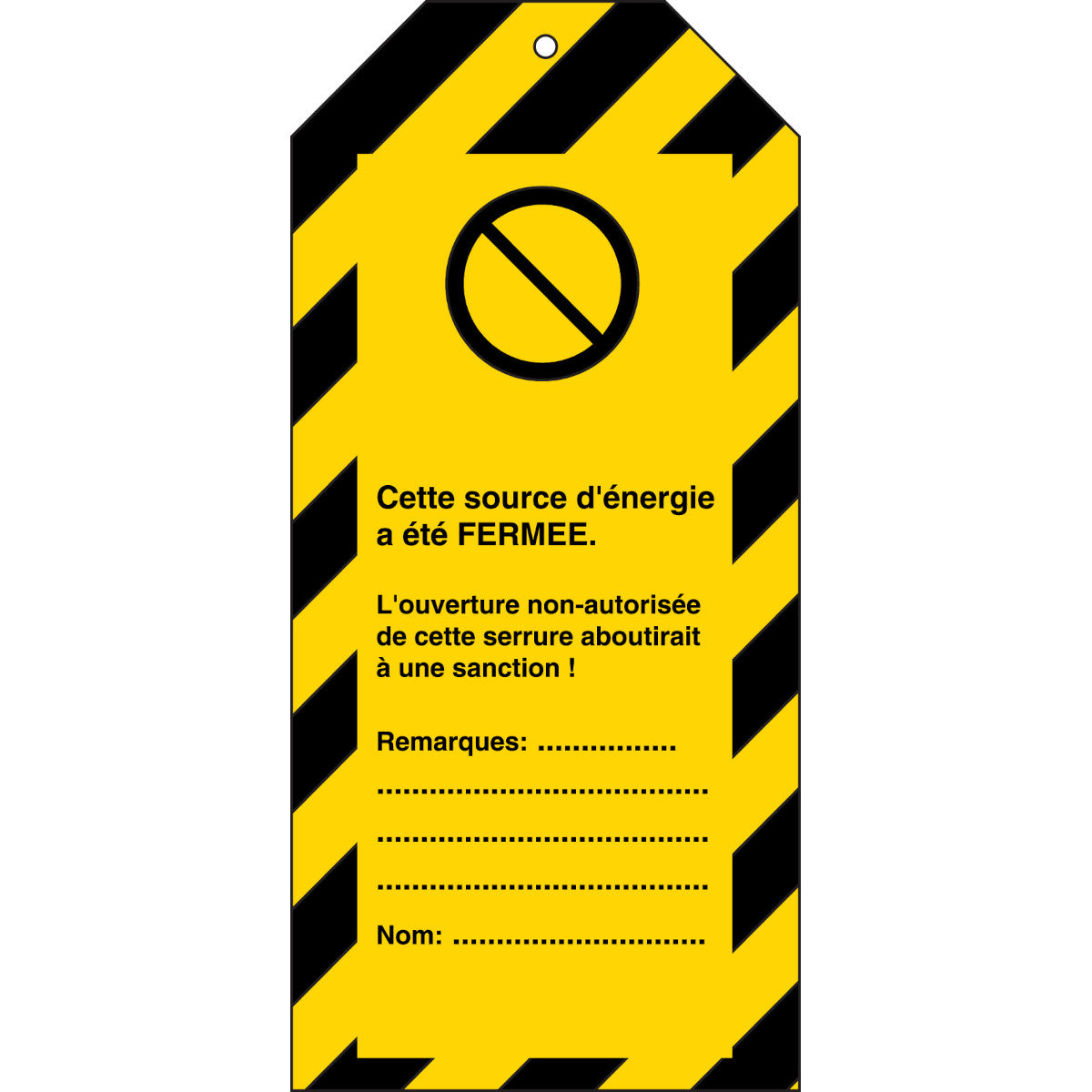 Etiquettes de condamnation Danger (produit francophone)
