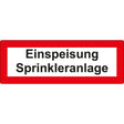 Feuerwehrschilder gemäß DIN 4066 D1 - Einspeisung Sprinkleranlage