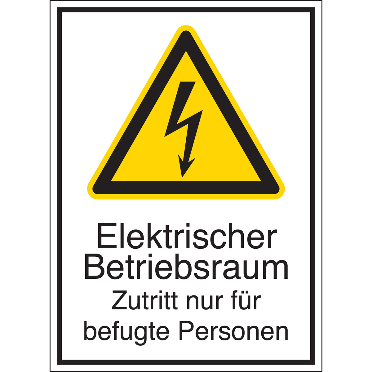 Panneaux d'avertissement pour les équipements électriques - Accès à la salle d'opération électrique réservé aux personnes autorisées