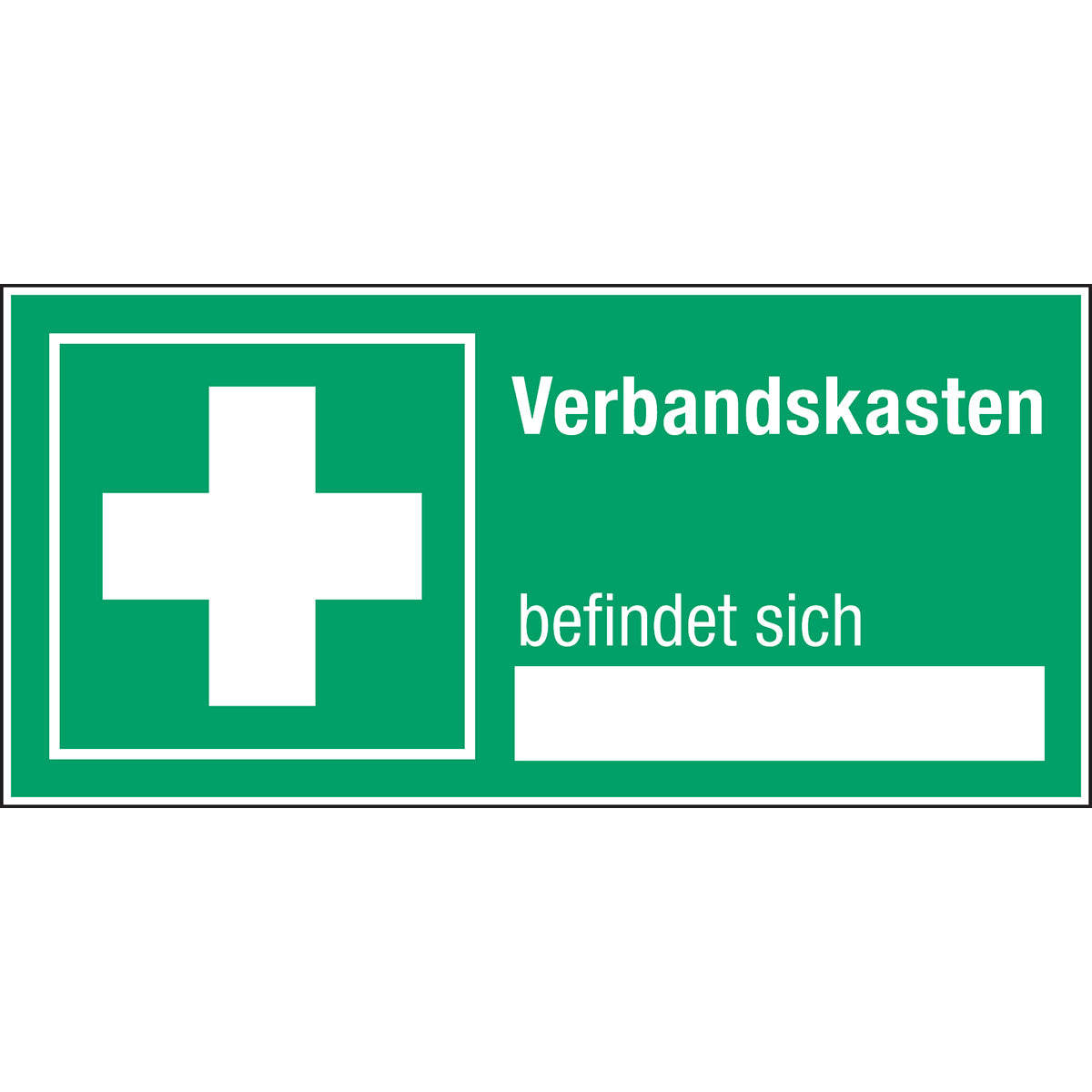 Signs with free field - first aid kit is located