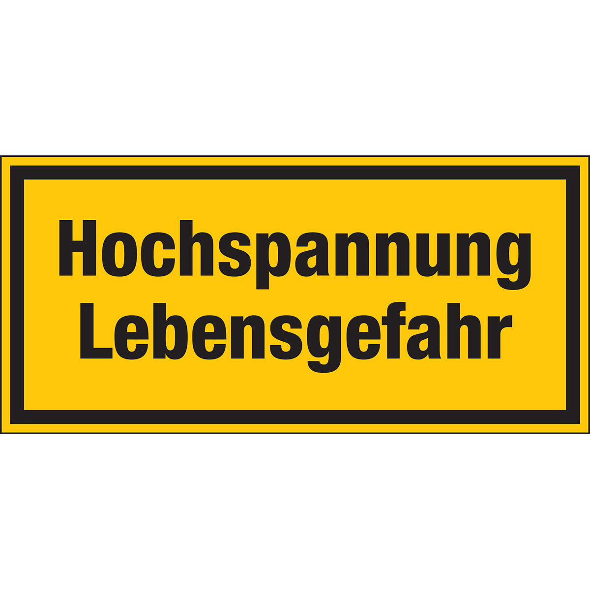 Information and additional signs according to DIN 4844 - High voltage, danger to life