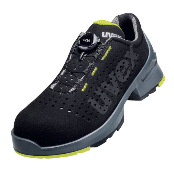 uvex 1 gelochter Sicherheitshalbschuh 65658 S1 SRC schwarz gelb